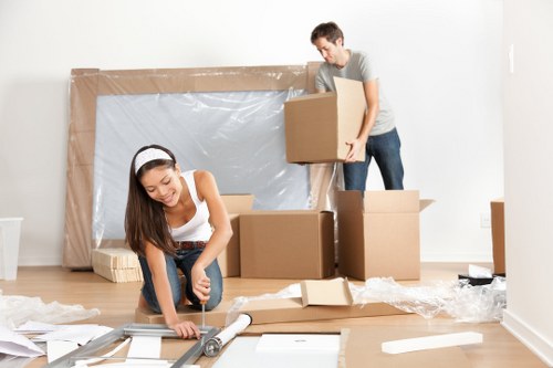 Moving team preparing a local Brompton relocation in a residential street