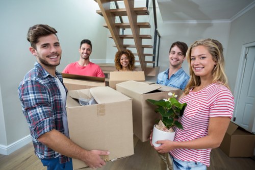 Professional house removals team planning a move in Brompton