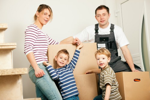 Man and van removals team working in Brompton street