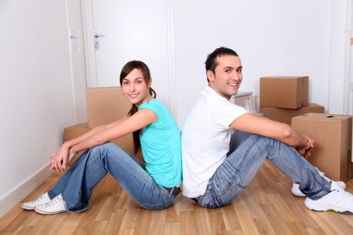 Careful loading of household items for a Brompton relocation