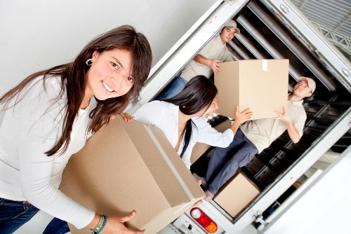 A local van moving service handling furniture in Brompton