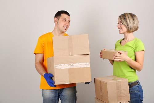 Boxes and furniture loaded to show cubic-yard pricing